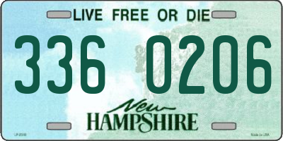 NH license plate 3360206