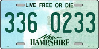 NH license plate 3360233