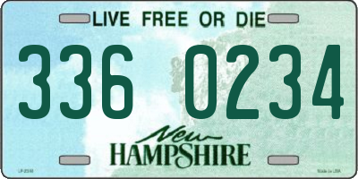 NH license plate 3360234