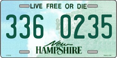 NH license plate 3360235