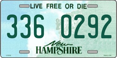 NH license plate 3360292