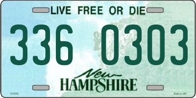 NH license plate 3360303