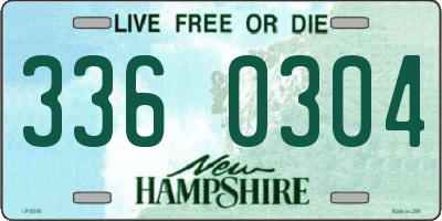 NH license plate 3360304