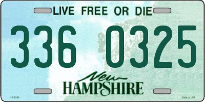 NH license plate 3360325