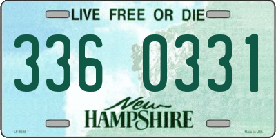 NH license plate 3360331