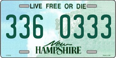 NH license plate 3360333