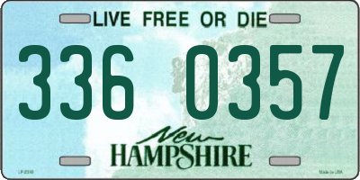 NH license plate 3360357