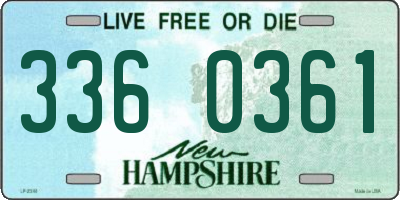 NH license plate 3360361