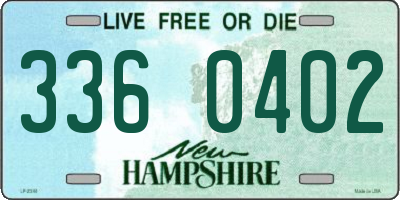 NH license plate 3360402