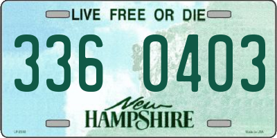 NH license plate 3360403