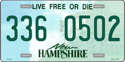 NH license plate 3360502