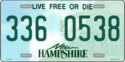 NH license plate 3360538