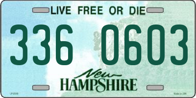 NH license plate 3360603