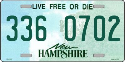 NH license plate 3360702
