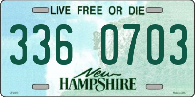 NH license plate 3360703