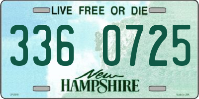 NH license plate 3360725