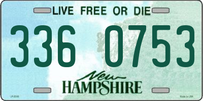 NH license plate 3360753