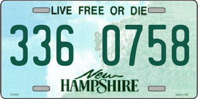 NH license plate 3360758