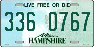 NH license plate 3360767