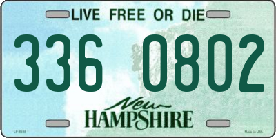 NH license plate 3360802