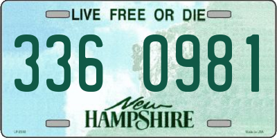 NH license plate 3360981