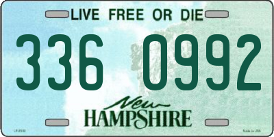 NH license plate 3360992