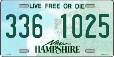 NH license plate 3361025