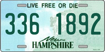 NH license plate 3361892