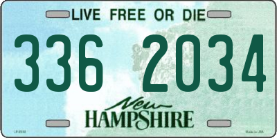 NH license plate 3362034
