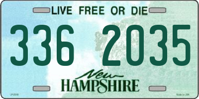 NH license plate 3362035