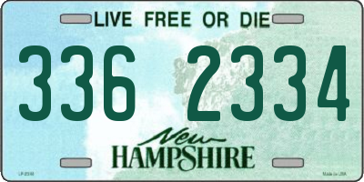 NH license plate 3362334