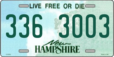 NH license plate 3363003