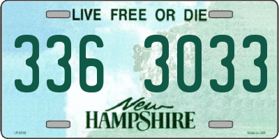 NH license plate 3363033