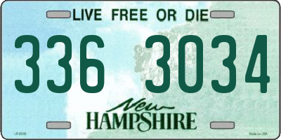 NH license plate 3363034