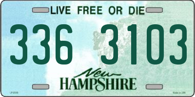 NH license plate 3363103