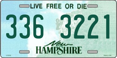 NH license plate 3363221