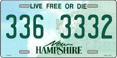 NH license plate 3363332
