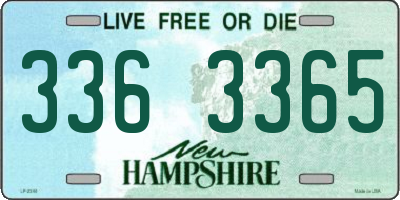 NH license plate 3363365