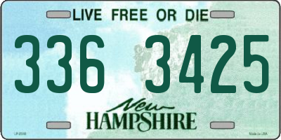 NH license plate 3363425