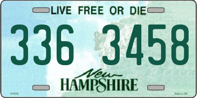 NH license plate 3363458