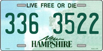 NH license plate 3363522