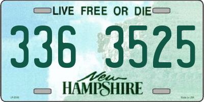 NH license plate 3363525