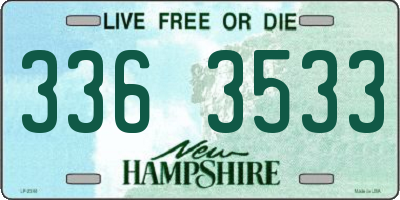 NH license plate 3363533
