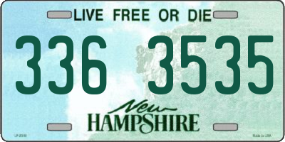 NH license plate 3363535