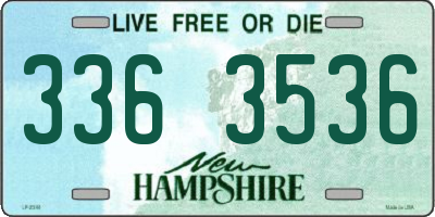 NH license plate 3363536