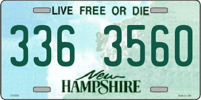 NH license plate 3363560