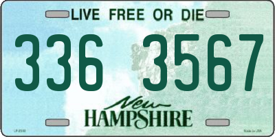 NH license plate 3363567