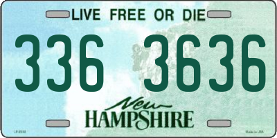 NH license plate 3363636