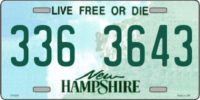 NH license plate 3363643