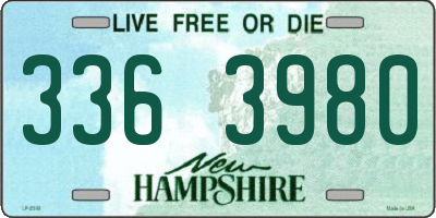 NH license plate 3363980